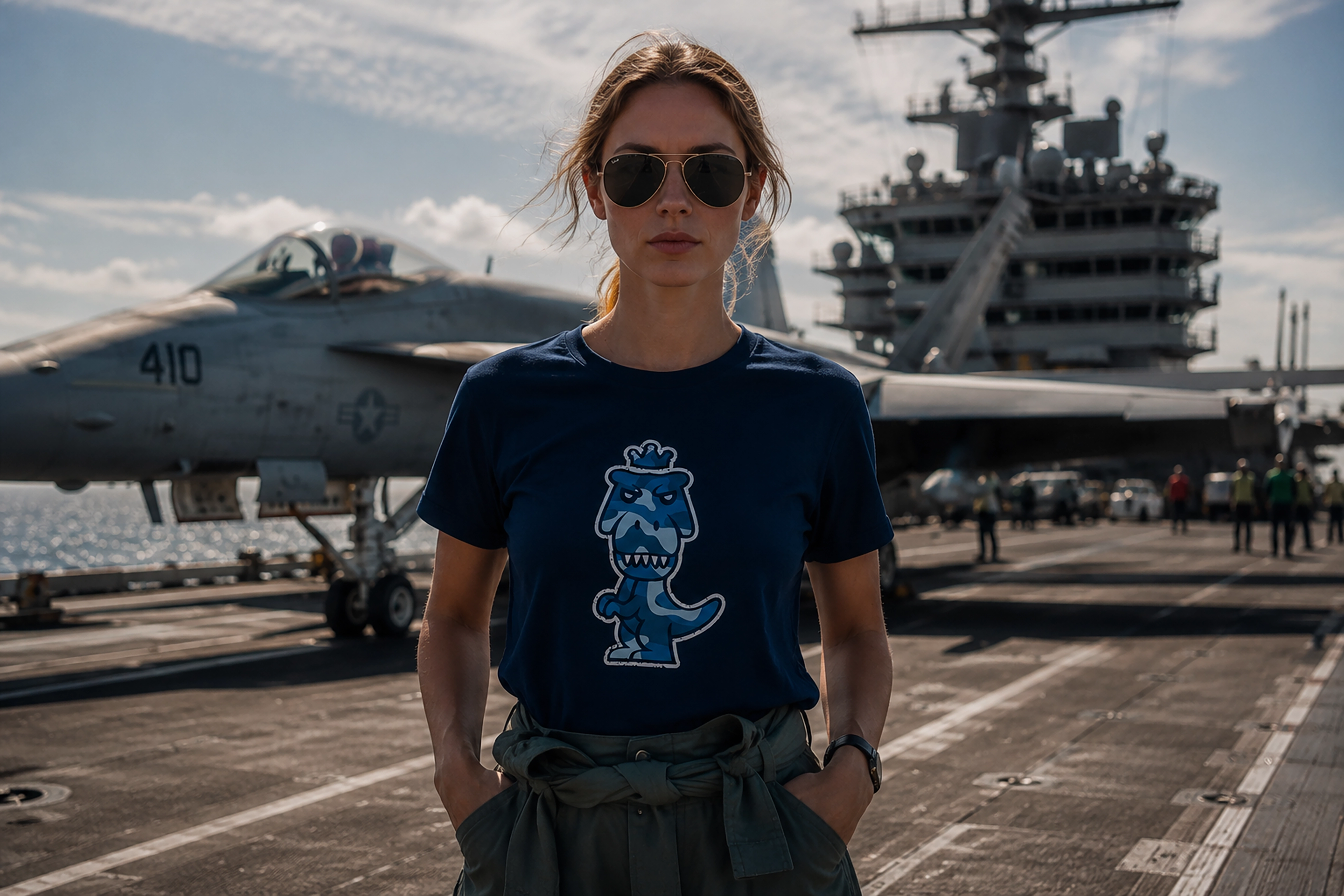 Aeris T-Rex blue camo limited edition Pima Cotton tee by Regno